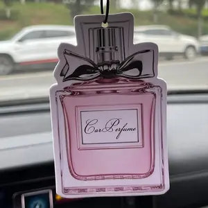 Long-Lasting Car Air Freshener, Car Fragrance, Car Perfume, Lily & Pear Scented Diffuser, Aromatherapy Paper Pendant for Rearview Mirror Vent, Stress Relief Accessory