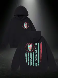 Alani American Flag - Inspired Energy Drink Hoodie - Sweatshirt, Women's Graphic Sweatshirt, Cute Fall Outfit, Casual Streetwear Gift, Gift For Women, Gift For Girl Friend, Full Size, Full Color Comfy Cotton