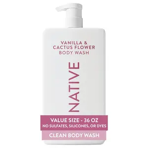 Native Body Wash for Women & Men, Sea Salt & Cedar, 36 oz Pump Bottle, Sulfate-Free & Gentle