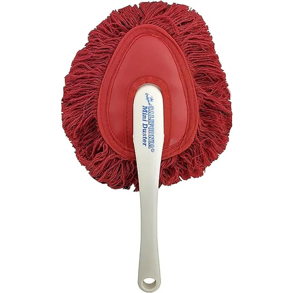 62447-8B Compact Car Duster with Handle, Cotton Fiber & Plastic Construction, Wax-Treated, for Home Interiors Cleaning & Dust Removal