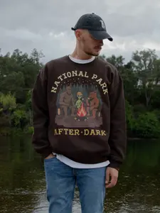 Gildan 18000 Sweater National Park After Dark, Funny Camping Sweatshirt, Humorous Outdoorsy Hiking Sweater, Bigfoot Conspiracy Sweatshirt, Alien Conspiracy Pullover Gift, Cozy Fleece Lined Cryptid Sweater Unisex, Casual Fit Long Sleeve Camping Pullover