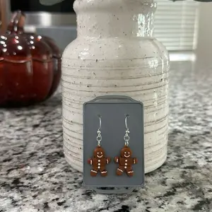 3D Printed Gingerbread Man Earrings