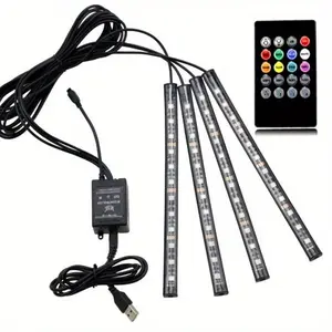 Car Neon Light Foot Light LED Interior Decoration Backlight Cigarette Lighter USB Atmosphere Lamp Vehicle Accessories LED Car Lights