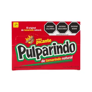 De La Rosa Pulparindo Extra Spicy (20 Count) Sweet Tamarindo Mexican Pulp Bars Snack Fruit Candy Bonbon Tangy, Dulces Mexicanos