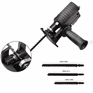 Drill to Saw Reciprocating Adapter with 3 Blades for PVC Metal Wood head trimmer wire steel