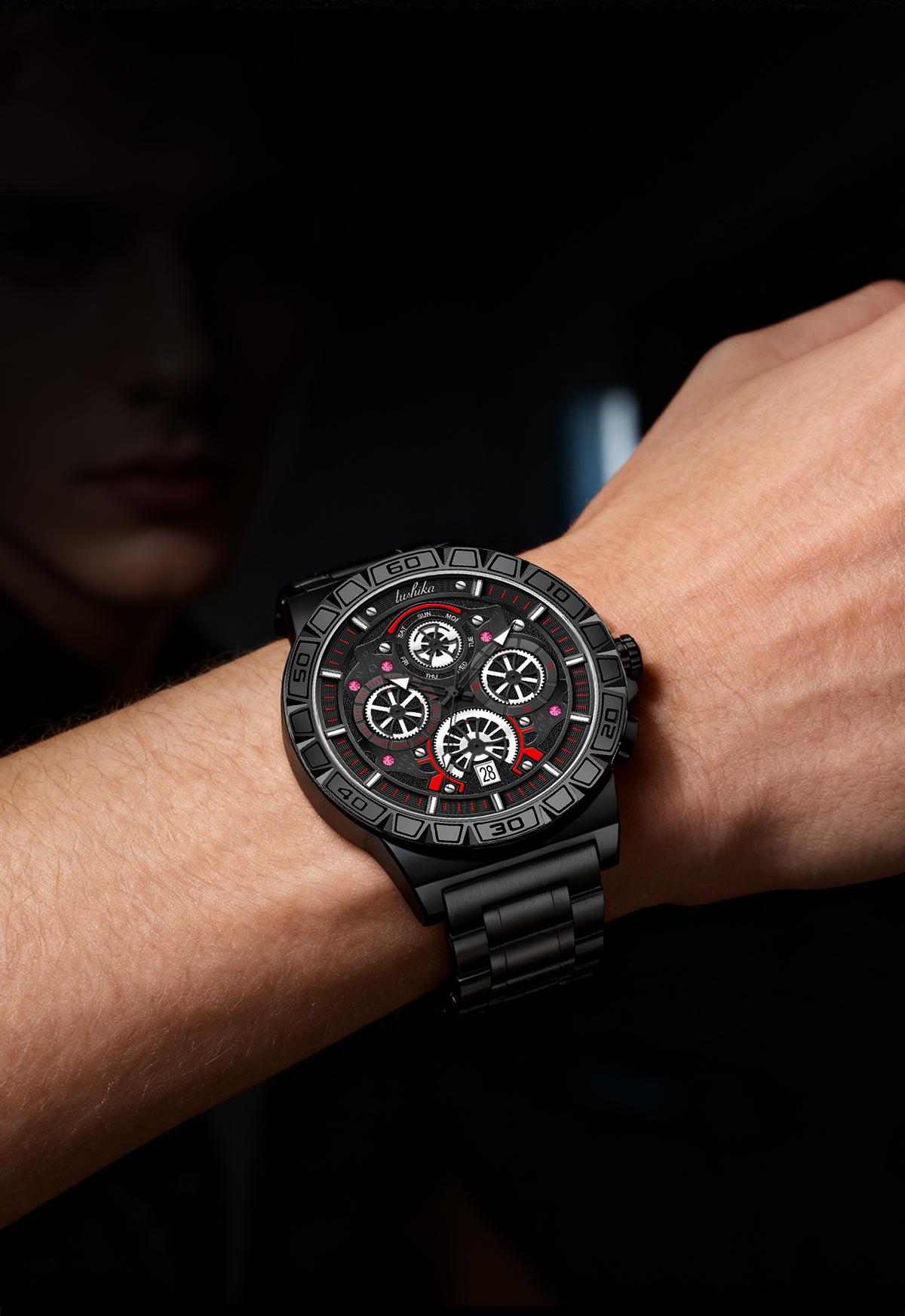 Lushika Men's Luxury Quartz Watch, High-End Movement,Date Function, Stainless Steel Strap, Waterproof LuminousLarge Dial, Versatile Casual & Business Style, Ideal forDaily & Official Wear, Top Gift for Men