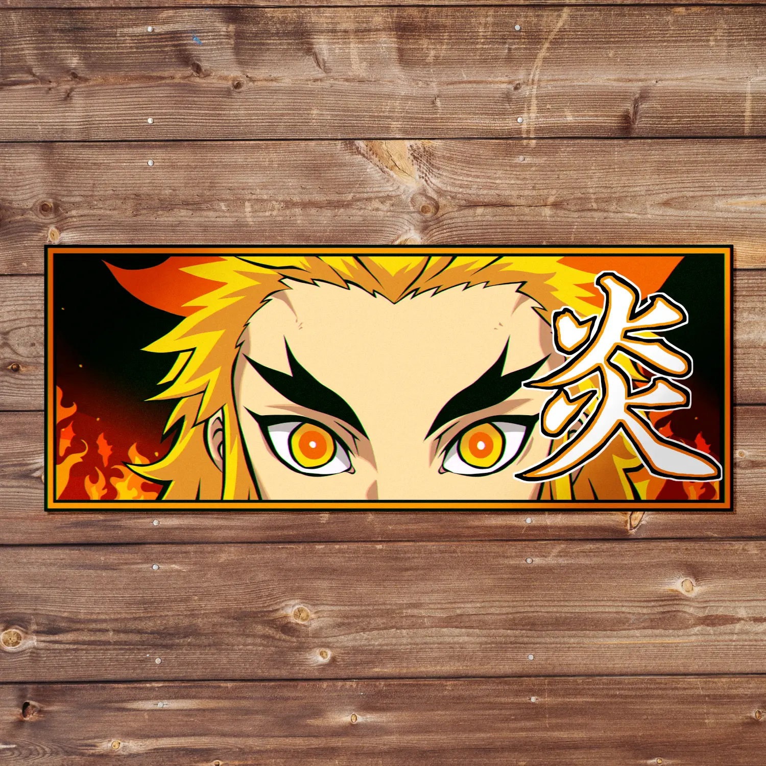 Rengoku Vinyl Sticker - Handmade JDM Slapper Sticker for Waterproof Window, Laptop, Kindle, and Water Bottle
