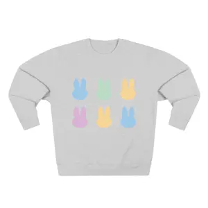 Pastel Peeps Bunnies Sweatshirt | Easter pastel bunny silhouettes