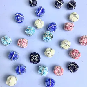 [Kingward] Fancy Flower Beads 16mm for DIY Pens Keychains Bag Chains Pen Holder