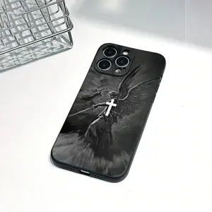 Case for iPhone 17 16 Pro Max 15 Plus 14 13 12 11 Air XS XR E Christian Aesthetics Cross Judgement Angel Cross Pattern Pocket-Friendly Shockproof Silicone Protective Cellphone Softcase Gift For Girls and Women