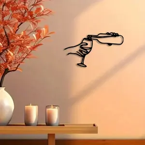 1pc Toast Masters Metal Wall Art, Toast Masters Statue Mural, Perfect for Toast Room, Celebration Hall, Champagne Corner Decor, Christmas Decor, Ideal Gift for Toastmasters