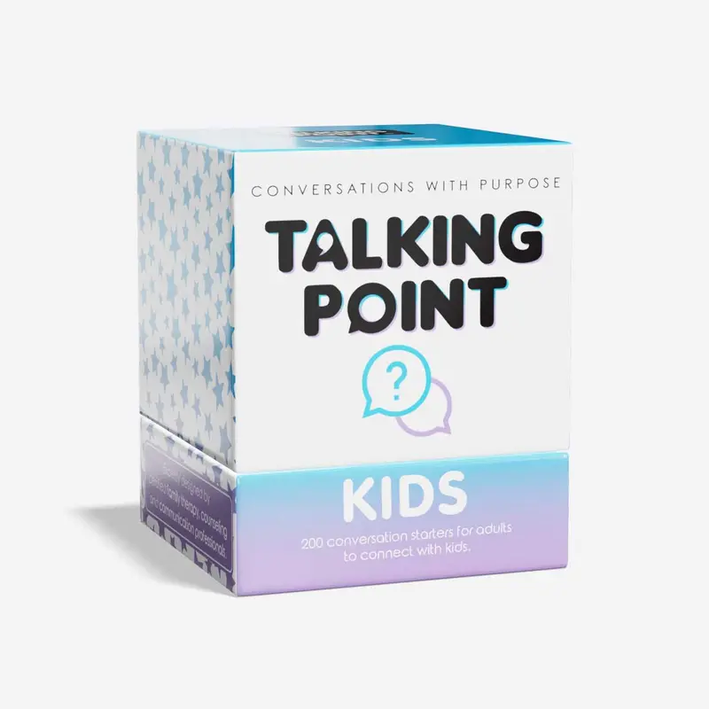 Talking Point Cards Conversation Card Games - Compact Spill-Proof Family Game for Age 5+, Children's Development Tool with Playful Talking Points to Build Connection, Confidence, Kindness, Curiosity, Navigate Big Feelings, No-Prep