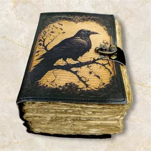 Leather Journal Gothic Notebook The Raven Grimoire shadow