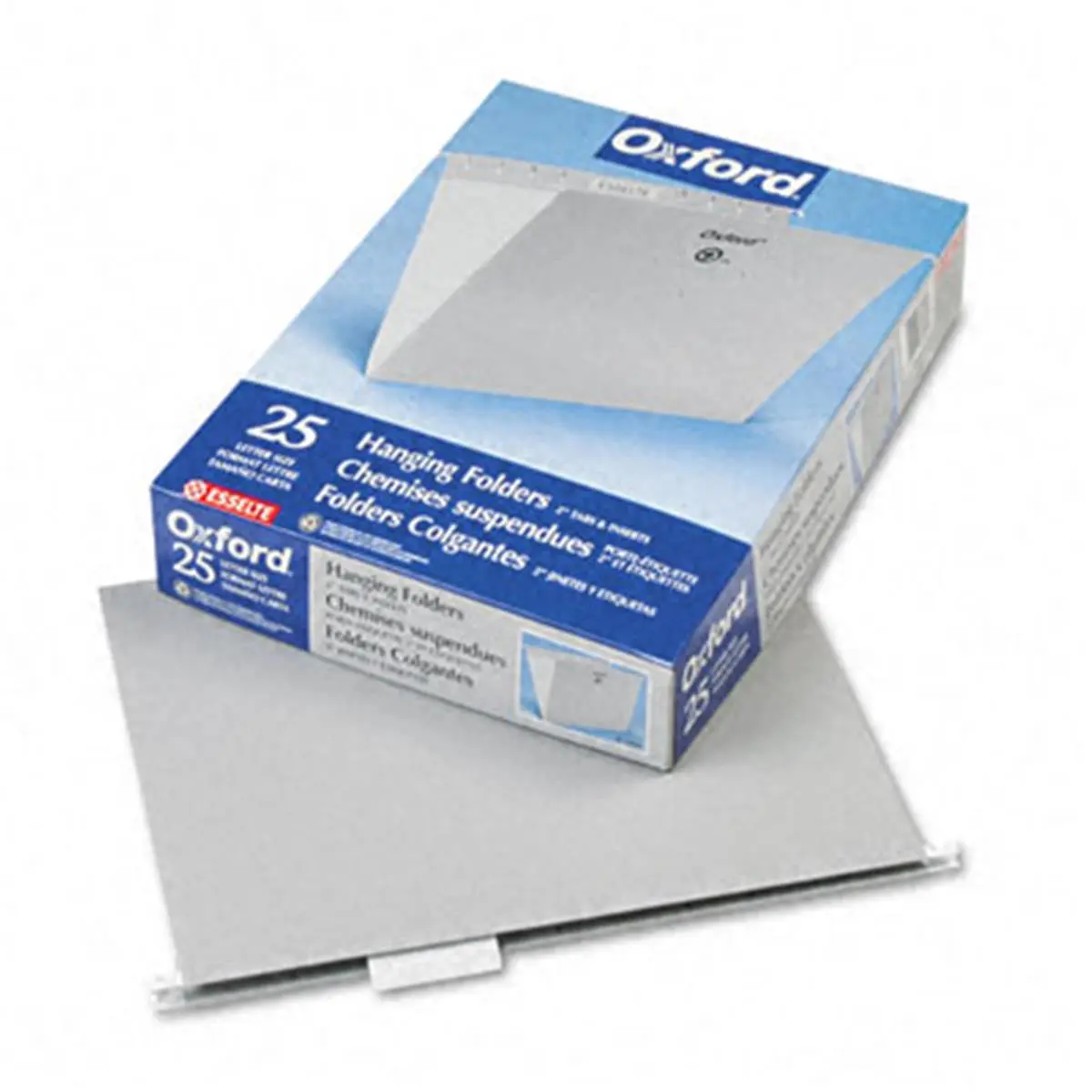 Pendaflex 81604 Hanging File Folders - 1/5 Tab, Letter Size, Gray, 25/Box, 11pt Paper, Lighter Color Interior, Standard Design, Blank Inserts Included, for Letter Document File Organization & Misfiling Prevention