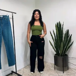 Vibrant mom jeans