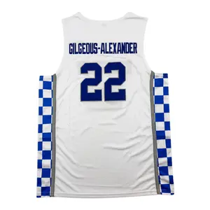 Men's Basketball Jersey University Embroidery AlexanderBlue Booker White loose casual breathable sleeveless Men's Basketball Jersey University Embroidery AlexanderBlue Booker White loose casual breathable sleeveless