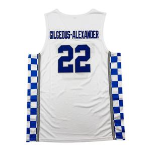 Men's Basketball Jersey University Embroidery AlexanderBlue Booker White loose casual breathable sleeveless