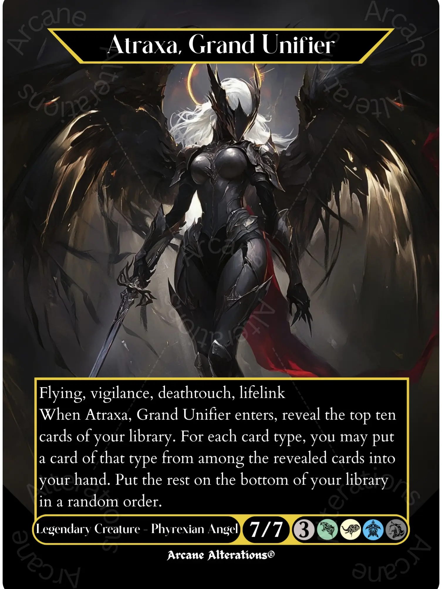 Atraxa, Grand Unifier - Full Art Altered Art Custom Proxy Card