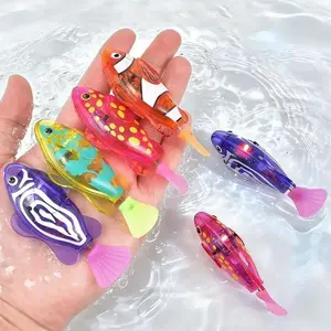 Swim Toys for Kids LED Light Up Swimming Fish Bath Toys, Water Pool Toys Electric Robotic Pet Toy for Toddlers Bathtub Play (1/4/8 Pack)