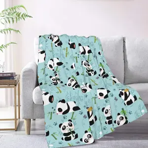 Soft Funny Throw Blanket Cute Panda Print Flannel Blanket,Sofa,Bed,Office,Shawl,Cover Legs,Wild Camping And Multi-purpose,And Comfortable Blankets