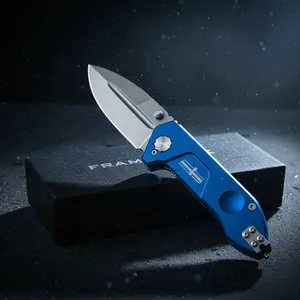 Extrema Ratio Frame Rock Folding Kitchen & Fruit Knife N690 Stainless Steel Blade with T6 Aluminum Handle Italian Craft Collectible Gift Knife for Cooking Outdoor & Everyday Use