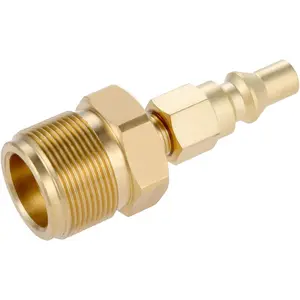 Brass Adapter Quick Connect Fitting 1/4" Disconnect plug kit with 1lb Bottle Tank Thread for RV Portable BBQ Camper Grill Hook Up Trailer