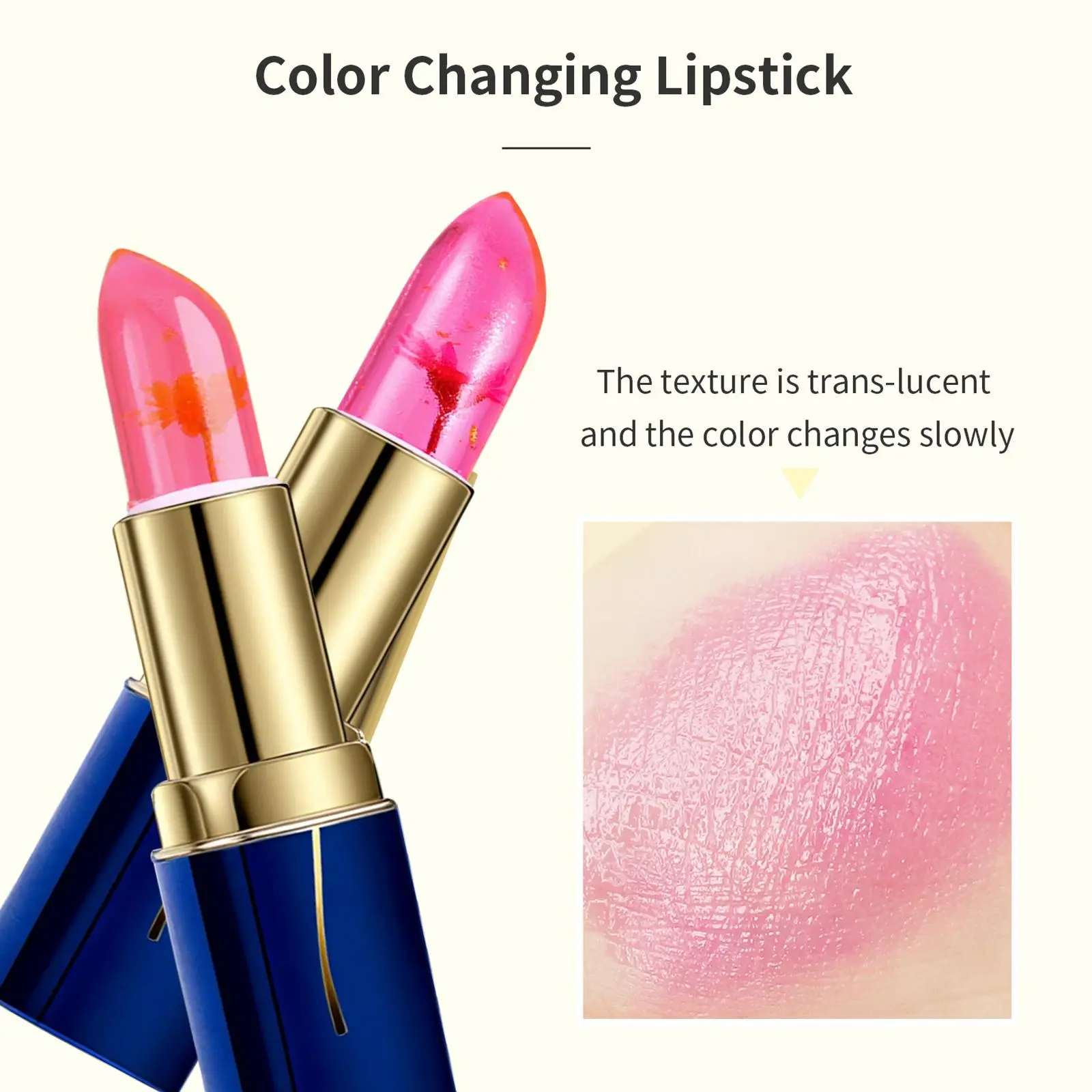 3-Color Flower Color-Changing Lipstick - Hydrating Formula, Unique ...