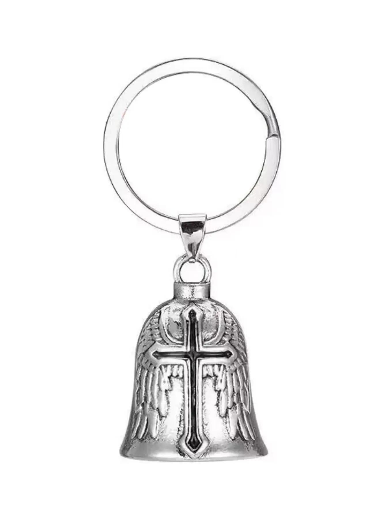 Christmas Halloween Bell, Gremlin Guardian Motorcycle Keychain, Unisex Crossbell, Rider Bicycle Bell, Good Luck Riding Spirit Bell, Gothic Cross Keychain