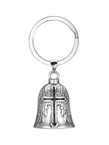 Christmas Halloween Bell Motorcycle Keychain, Gremlin Guardian Bike Bell, Cross Pendant, Lucky Riding Bell, Durable Fashion Design, Keychain Jewelry