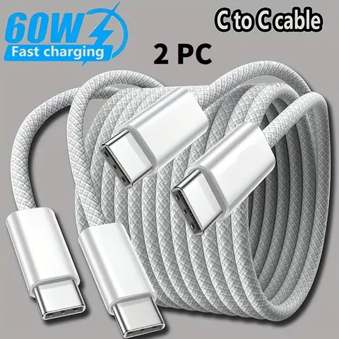 Samsung Fast Charging Power Charger with 6FT USB Type-C Cables (2-Pack) - Durable Electronic Accessory for Samsung Galaxy, Google Pixel Smartphone, Mobile Devices