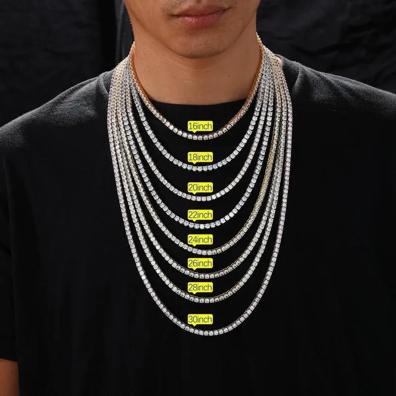 This Tennis Necklace Made of 925 Silver Features an 18K Gold Plated Plating And Is Adorned with Premium VVS1 Grade moissanite, Making It Ideal for Anyone. It Serves As an Exquisite Gift Option