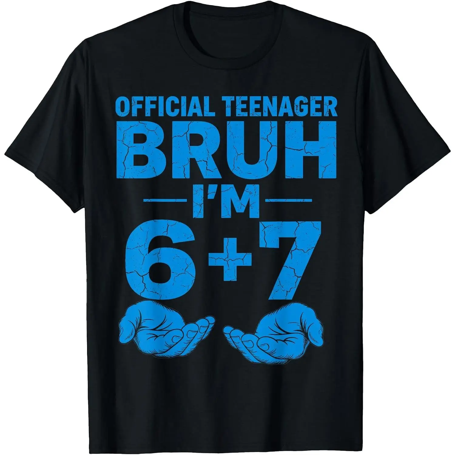 100% Cotton Funny 13th Birthday Official Teenager Six Seven Meme Kids T-Shirt