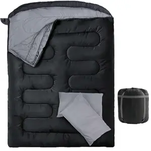 Adult Double Sleeping Bag 2-Person Sleeping Bag with 2 Pillows Camping Large Double Adult Sleeping Bag Sofa Bag for Two Adults
