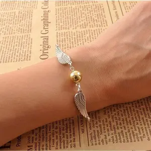 Golden Snitch Hallows Bracelet Necklace Creative Alloy Retro Jewelry Stainless Steel Wrist Accessory Adjustable Cuffs Original Graphing Color