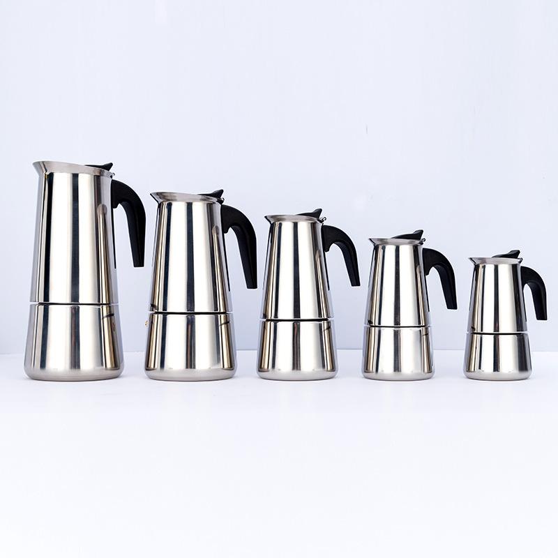 Cross-border Stainless Steel Coffee Pot Mocha European Espresso French Coffee Pot for Home and Office Use