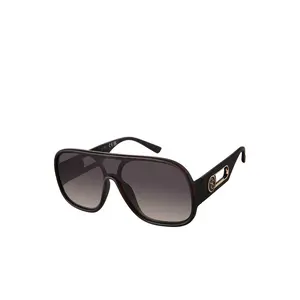Modern Shield Aviator Sunglasses in Matte Tortoise