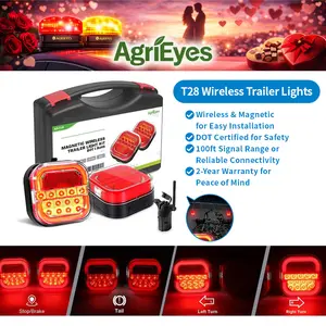 AgriEyes T28/T033/T212/T30B/T42 Halo Wireless Trailer Lights Kit, 2 Mounting Options Portable Magnetic LED Tow Lights for Trucks Outdoorfun