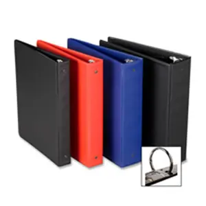 Business Source BSN28552 Round Ring Binder- w- Pockets- 1-.50in.- Black