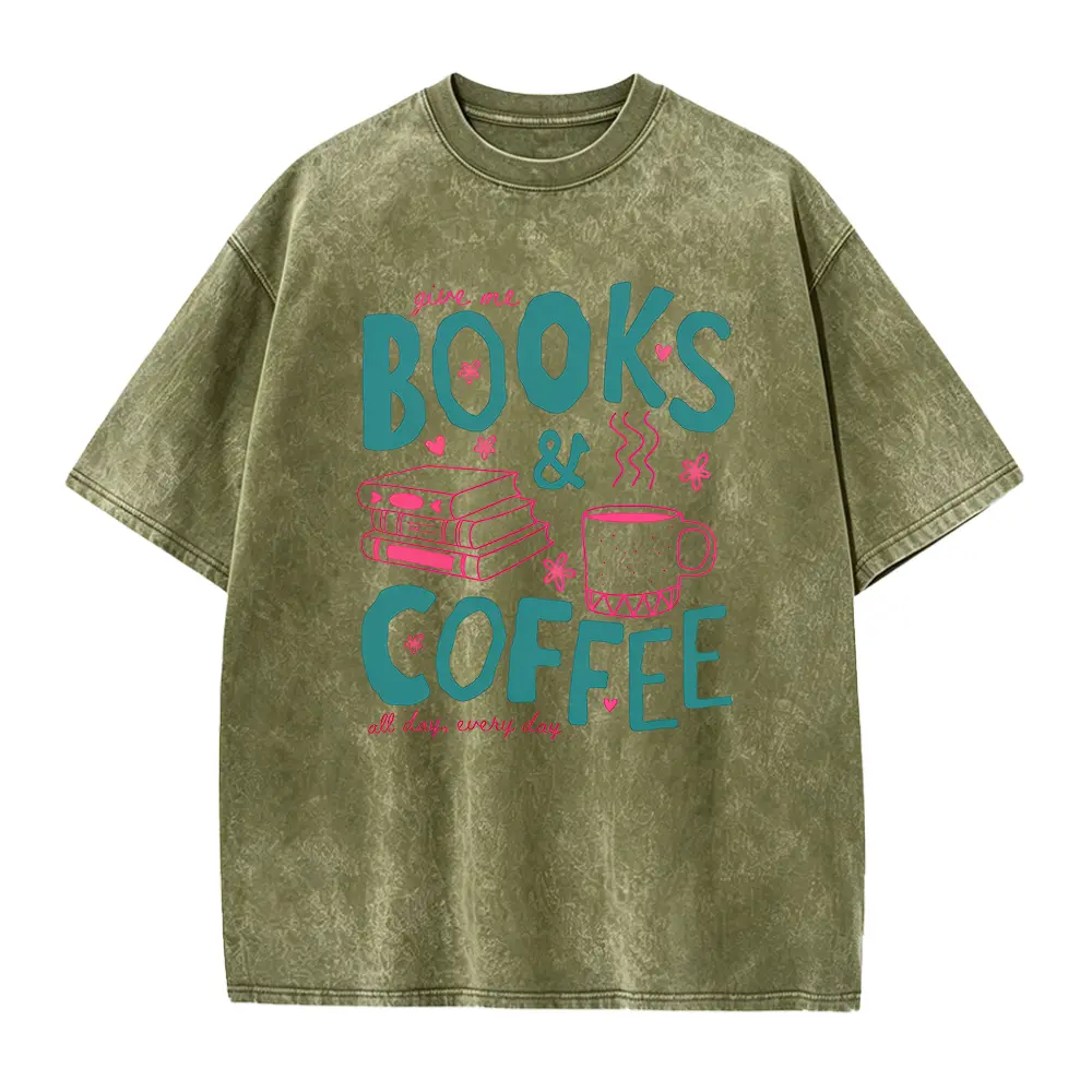 Books and Coffee Shirt, Book Lover Tee, Reading Graphic Shirt, Coffee Lover Gift, Cute Bookish Shirt, Reader Gift Library Tee