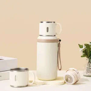 New stainless steel insulated cup, large capacity outdoor portable sports kettle, tea separation tea cup, water replenishment cup, drinking cup, student kettle
