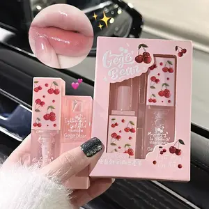 Cherry Lip Care Set - Two-in-One Lip Balm and Plumping Lip Oil Combo, Moisturizing, Long-Lasting, Shiny Effect, Designed Specifically for Dry Lips