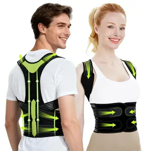 Posture Corrector Full Back Support Brace Adjustable Invisible Shoulder Straightener with Breathable Mesh for Women and Men Pain Relief for Neck Back Scoliosis Posture Improvement Daily Wear Under Clothes