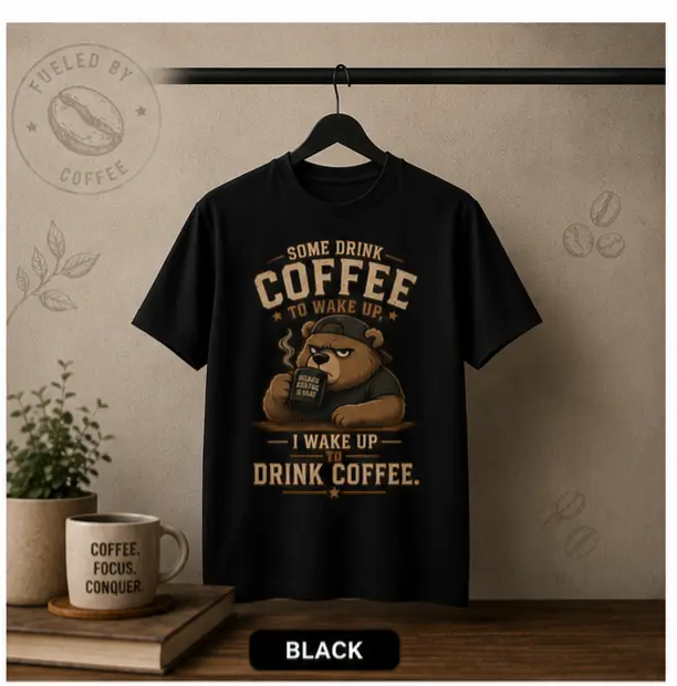 PRE-ORDER Coffee grizzley graphic tee - Camis by Dani exclusive  Menswear Shirt T-Shirt Casual