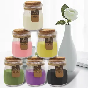 Pudding Cup Scented Candle Glass Jar,200G Perfume Floral Soy Wax Aesthetic Decorative Aroma Candle for Wedding Anniversaries Birthday Home Decor,Prefect Gift for Meditation Stress