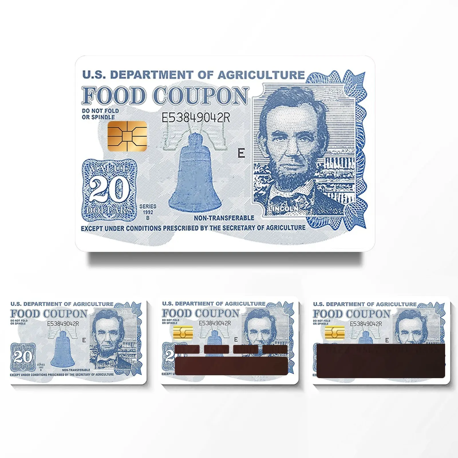4Pcs Card Skin Sticker Food Coupon for Transportation, Key, Credit, Debit Card Skin - Protecting and Personalizing Bank Card - No Bubble, Slim, Waterproof Card Cover