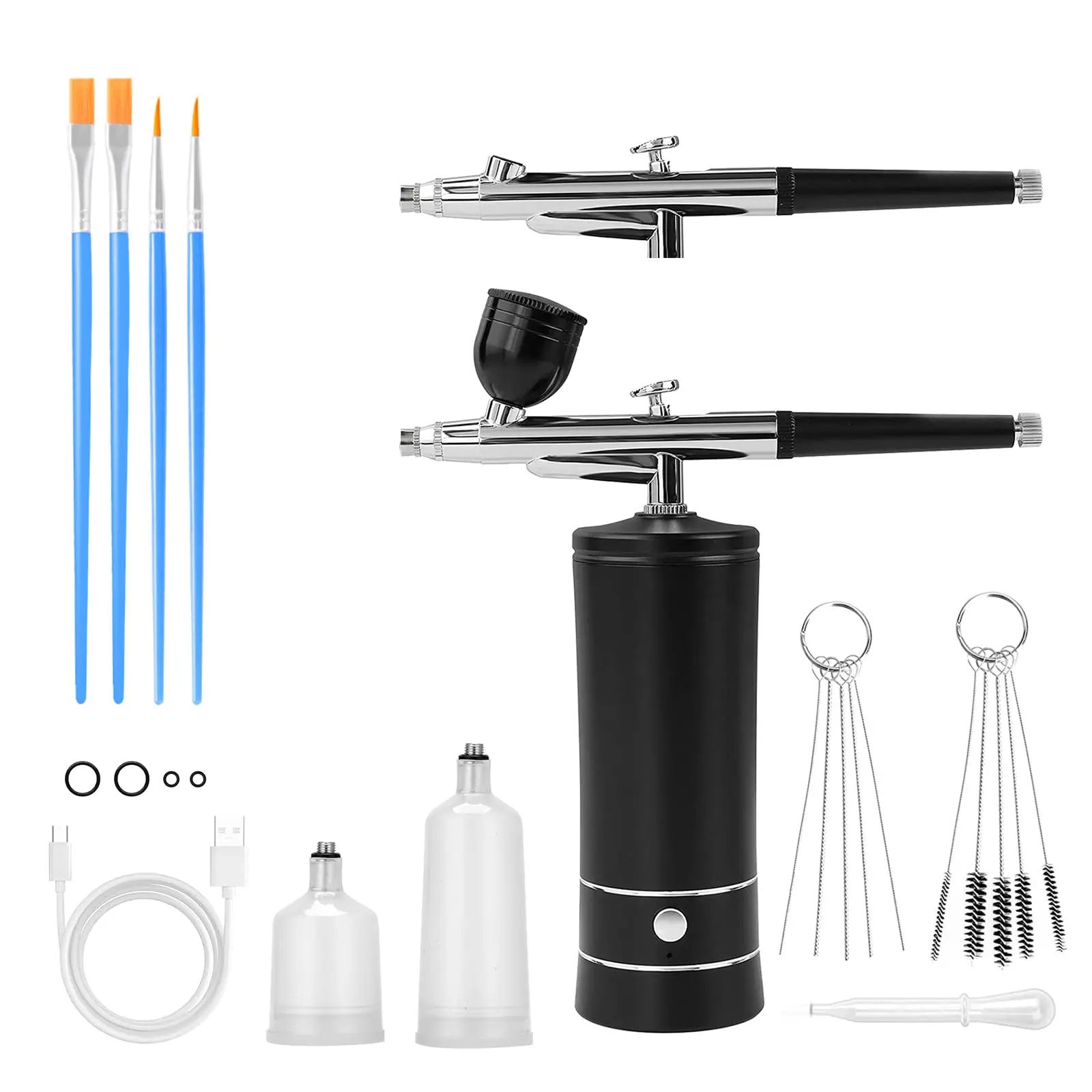 Airbrush Kit Rechargeable Cordless Airgun Compressor Portable Handheld Airbrush Suitable for Model Painting, Nail Art, Cake Decoration, Cosmetics, Hairdressing, Tattoos