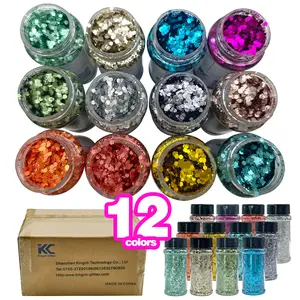 12 Colors Metallic Matte Chunky Glitter for Crafts, Resin, Sequins for Crafts, Hair Face Body Makeup Nail, DIY Arts and Craft, Party Christmas Decorations