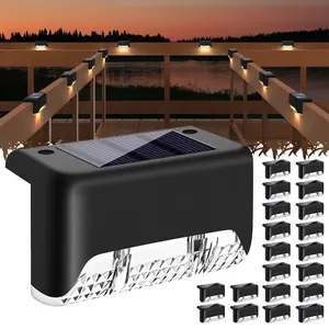 ISUNMEA 20-Pack Outdoor Solar Deck Lights, Waterproof LED Lights, perfect for outdoor stairs, steps, fences, gardens, patios, and pathways, solar fiber optic lighting system indoor.