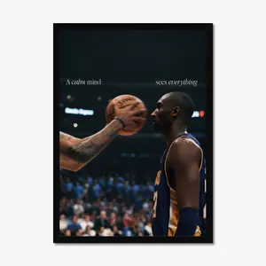[SALE UP TO 45%] A Calm Mind Sees Everything Kobe Poster, Motivational Basketball Wall Art for Home Gym and Office Decor, Inspiration Gift [UNFRAMED]