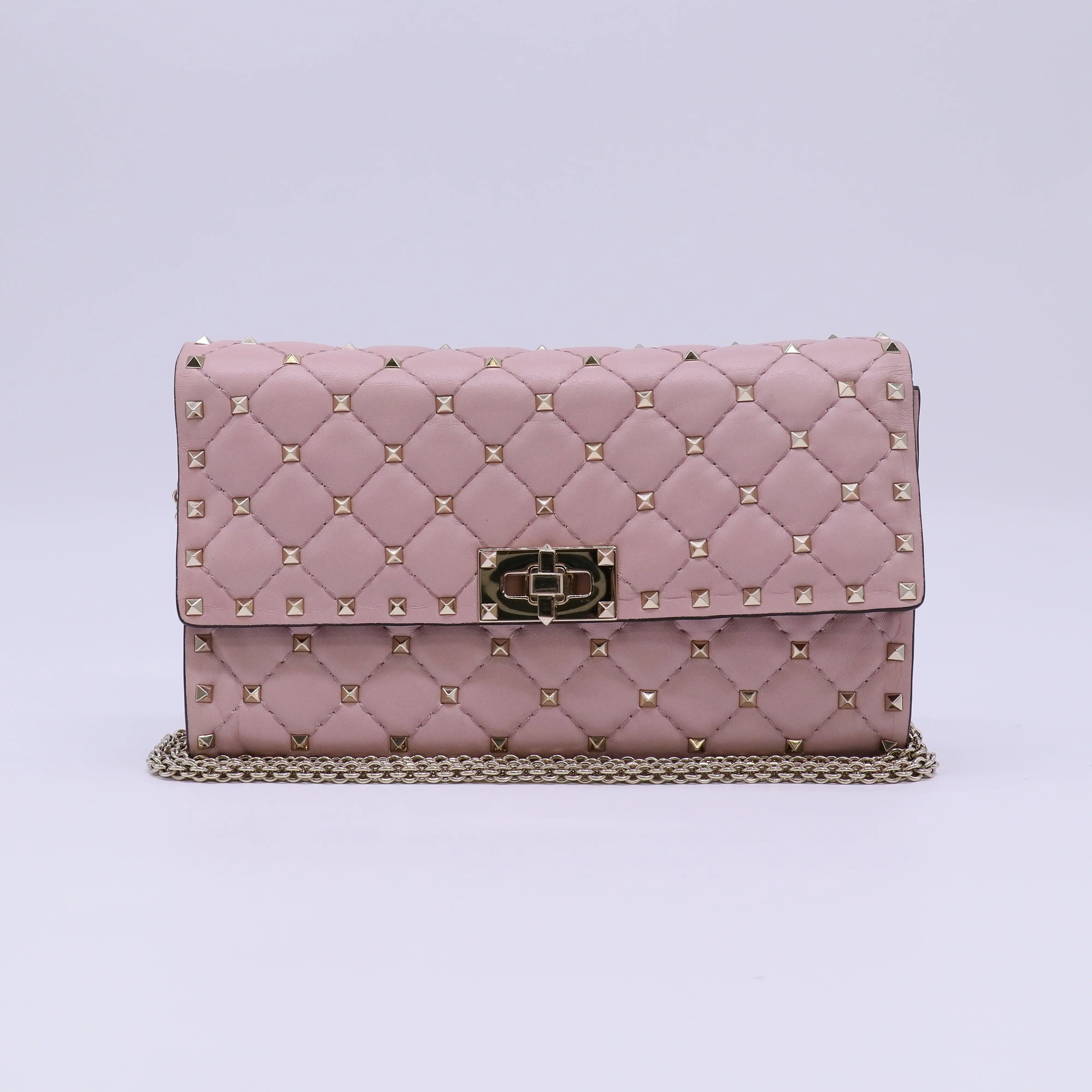 Pre-owned Valentino Leather Crossbody Bags Garavani Rockstud Spike Crossbody Clutch Bag B22797